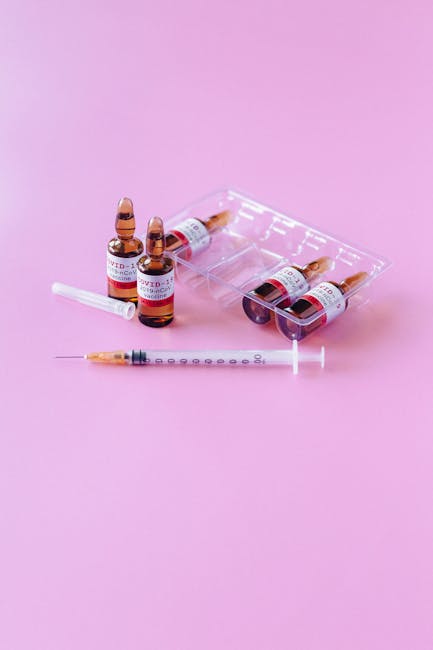 Vaccine vials and medical syringes